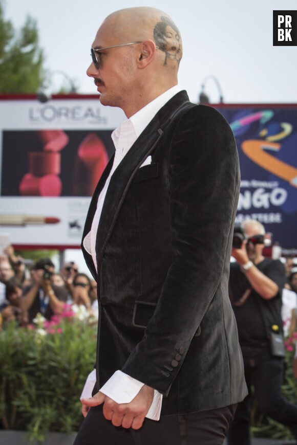 James Franco, le crâne rasé, au Festival du Film de Venise, le 5 septembre 2014
