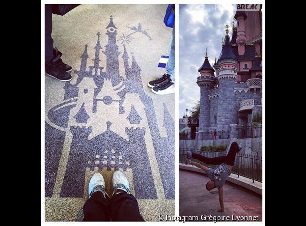 Gr&eacute;goire Lyonnet avec Aliz&eacute;e &agrave; Disneyland Paris, le 28 septembre 2014