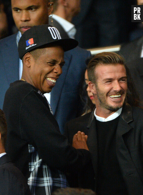 Jay Z et David Beckham : rigolade entre stars dans les tribunes du Parc des Princes