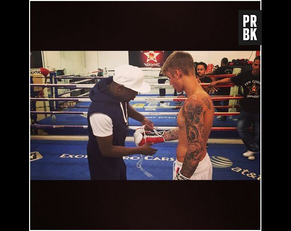 Justin Bieber et Floyd Mayweather en pleine séance de boxe
