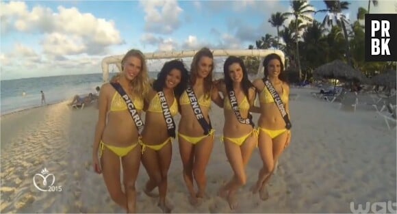 Miss France 2015 : les candidates sexy en maillots de bain pour un shooting sur la plage à Punta Cana, novembre 2014