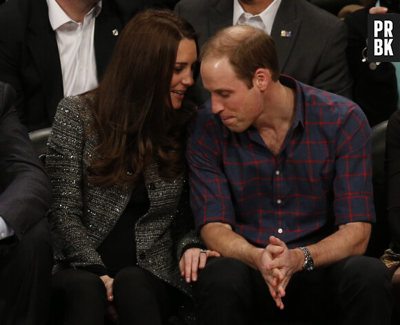 Kate Middleton et Prince William complices pendant le match Brooklyn Nets vs Cleveland Cavaliers, le 8 décembre 2014 à New York