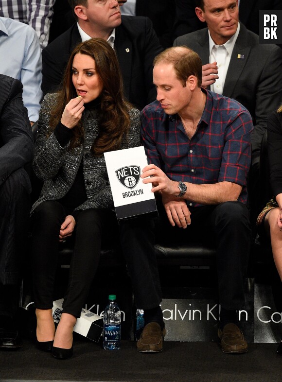 Kate Middleton et Prince William pendant le match Brooklyn Nets vs Cleveland Cavaliers, le 8 décembre 2014 à New York