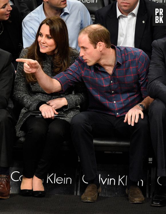Kate Middleton et Prince William pendant le match Brooklyn Nets vs Cleveland Cavaliers, le 8 décembre 2014 à New York