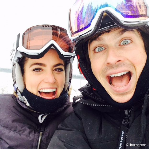 Nikki Reed et Ian Somerhalder durant leurs vacances au ski, le 26 d&eacute;cembre 2014