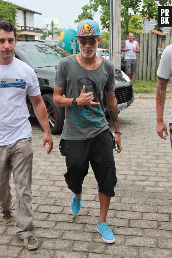 Neymar et sa barbe blanche à Jurerê, le 29 décembre 2014 au Brésil