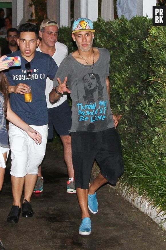 Neymar et sa barbe blanche à Jurerê, le 29 décembre 2014 au Brésil