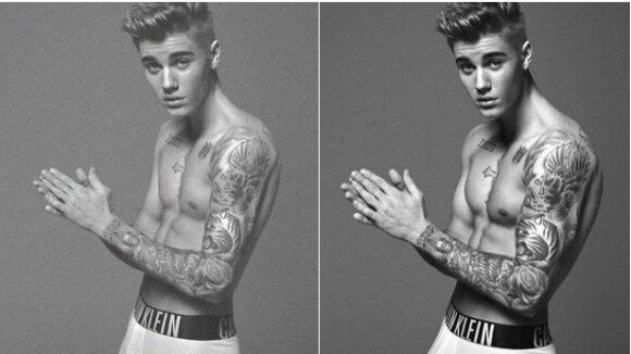 Justin Bieber pour Calvin klein : le avant / après Photoshop qui fait mal