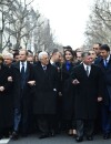  Fran&ccedil;ois Hollande entour&eacute; de plusieurs chefs d'Etat et politiques du monde entier lors de la marche r&eacute;publicaine &agrave; Paris, le 11 janvier 2014 