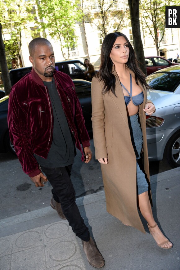 Kim Kardashian et Kanye West à Paris, le 14 avril 2015