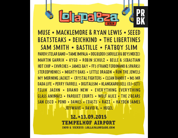 Lollapalooza Berlin 2015 : le line-up complet