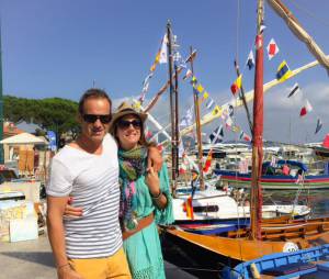 Eve Angeli et Christophe : le couple prend la pose à Saint Tropez, le 29 juin 2015