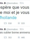  Nabilla Benattia s'adresse &agrave; Fran&ccedil;ois Hollande sur Twitter, le 12 ao&ucirc;t 2015 