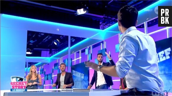 Leila Ben Khalifa et Aymeric Bonnery séparés : gros clash pour l'ex couple pendant le Débrief de Secret Story, le 31 août 2015 sur NT1
