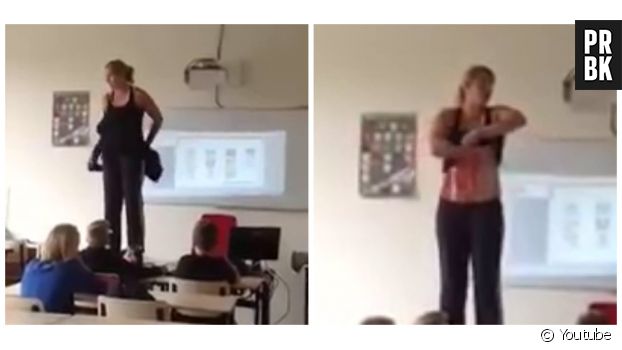 Une vidéo d&#039;une enseignante se déshabillant en classe, mais pour une très bonne raison