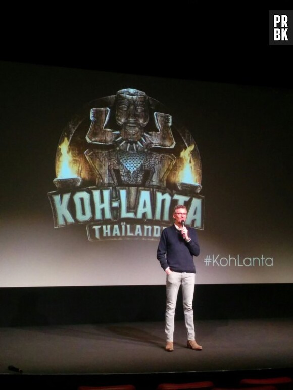Koh Lanta 2016 : Denis Brogniart lors de la conférence de presse du 7 janvier 2016