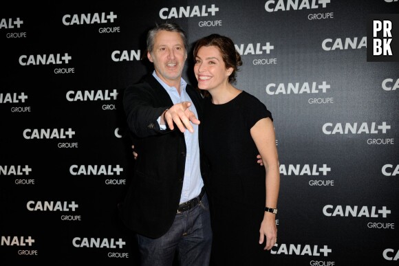 Antoine de Caunes et Daphné Roulier à la soirée du groupe Canal+, D8, D17 et iTélé à Paris, le 3 février 2016