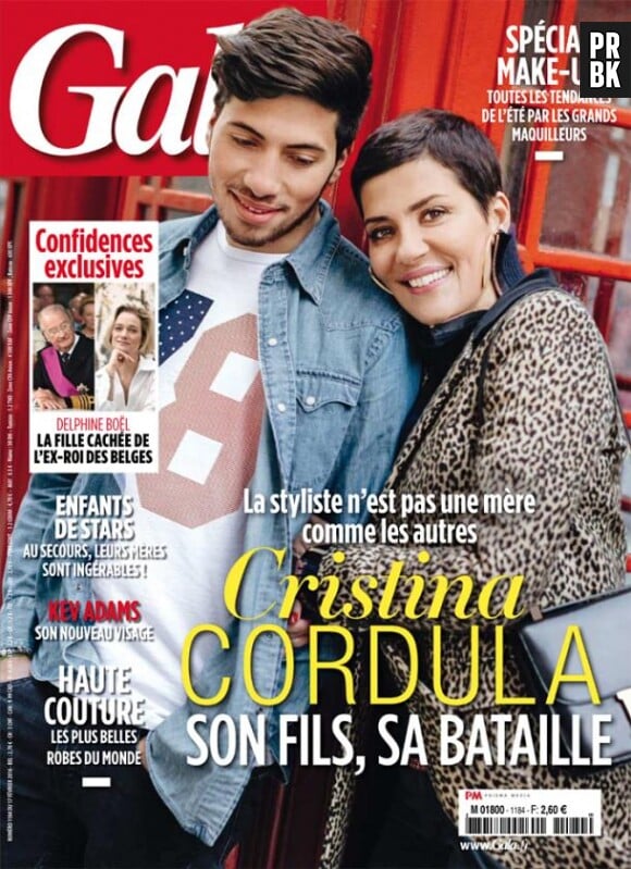 Cristina Cordula et son fils Enzo en Une du magazine Gala, le 17 février 2016