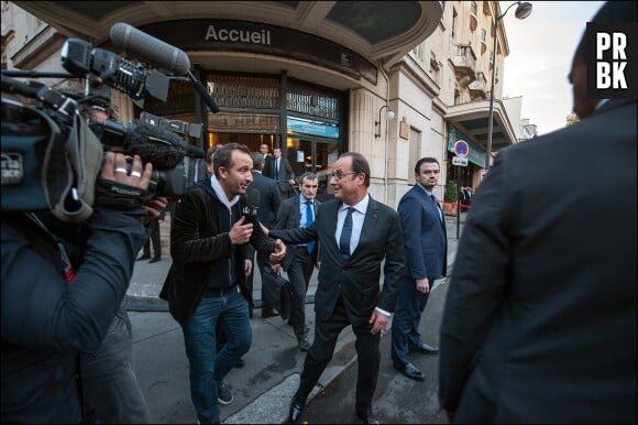 Cyrille Eldin interviewe François Hollande pour le Grand Journal de Canal +