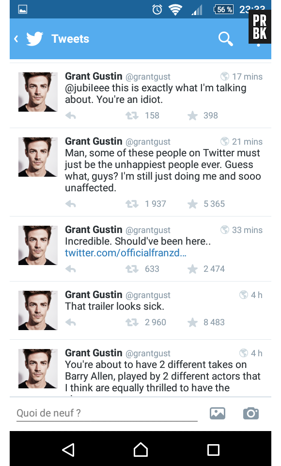 Grant Gustin (The Flash) raciste ? Son coup de gueule sur Twitter
