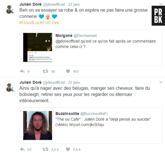 Julien Doré roi de twitter : ses meilleures réponses aux trolls