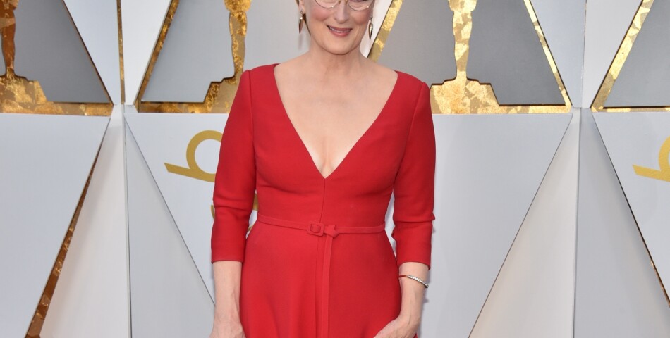 Meryl Streep sur le tapis rouge des Oscars le 4 mars 2018 à Los Angeles