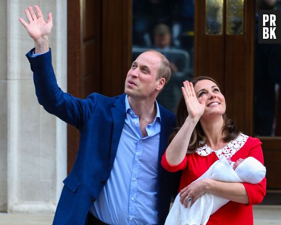 Kate Middleton et le Prince William présentent leur fils à Londres le 23 avril 2018