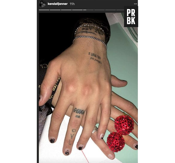 Kendall Jenner a posté une photo des mains de Anwar Hadid sur Instagram Stories le lundi 4 juin 2018