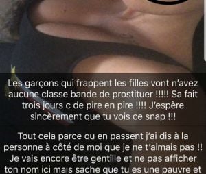 Aurélie Dotremont dévoile son visage tuméfié sur Snapchat