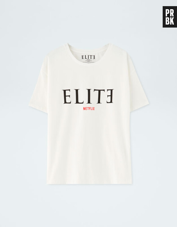 Elite x Pull & Bear : t-shirt blanc au logo noir vendu 14,99€