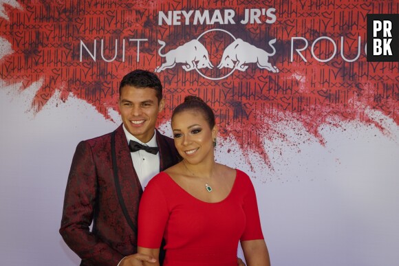 Thiago Silva et sa femme à l'anniversaire de Neymar à Paris.