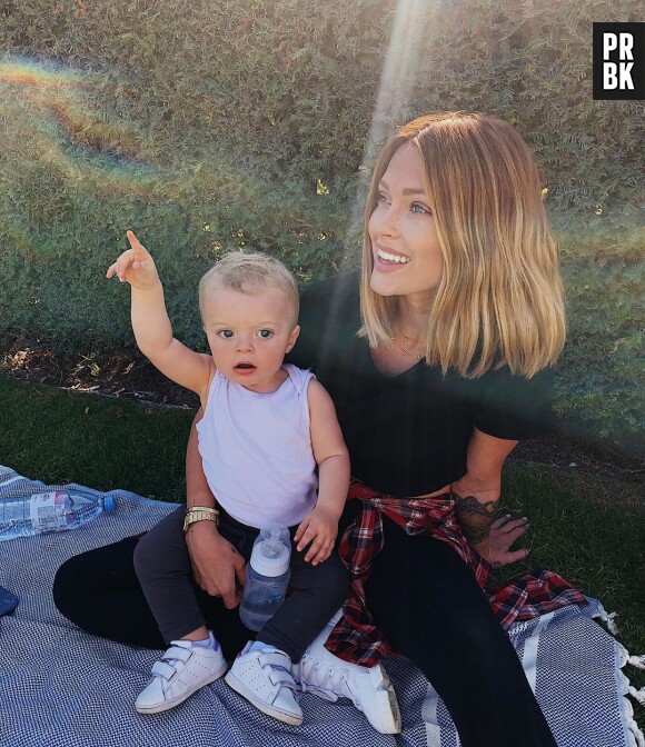 Caroline Receveur avec son fils Marlon