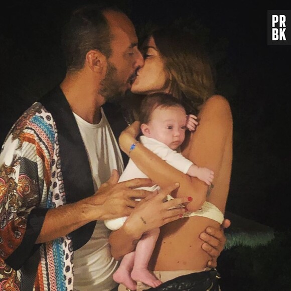 Laurie Marquet avec son chéri Benjamin et leur fille Joy