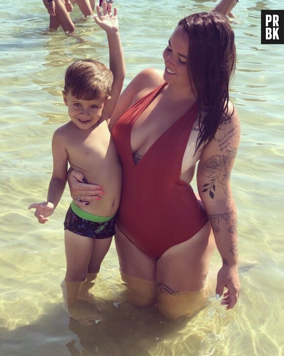 Kelly Helard avec son fils Lyam