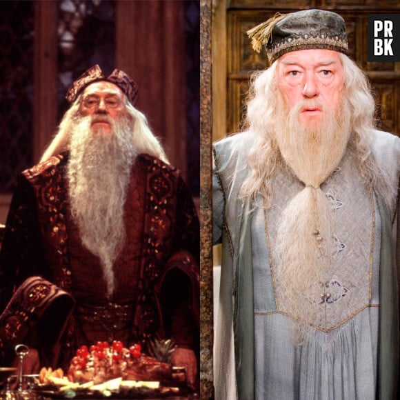 Harry Potter : Richard Harris à gauche et Michael Gambon à droite