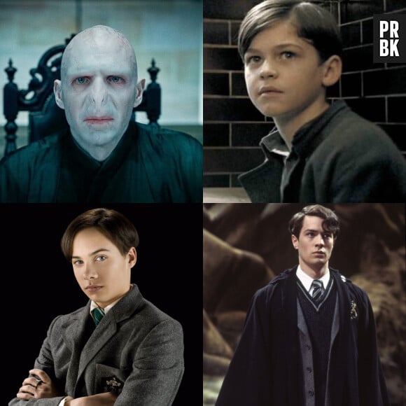 Harry Potter : Ralph Fiennes en haut à gauche, Hero Fiennes-Tiffin en haut à droite, Frank Dillane en bas à gauche et Christian Coulson en bas à droite