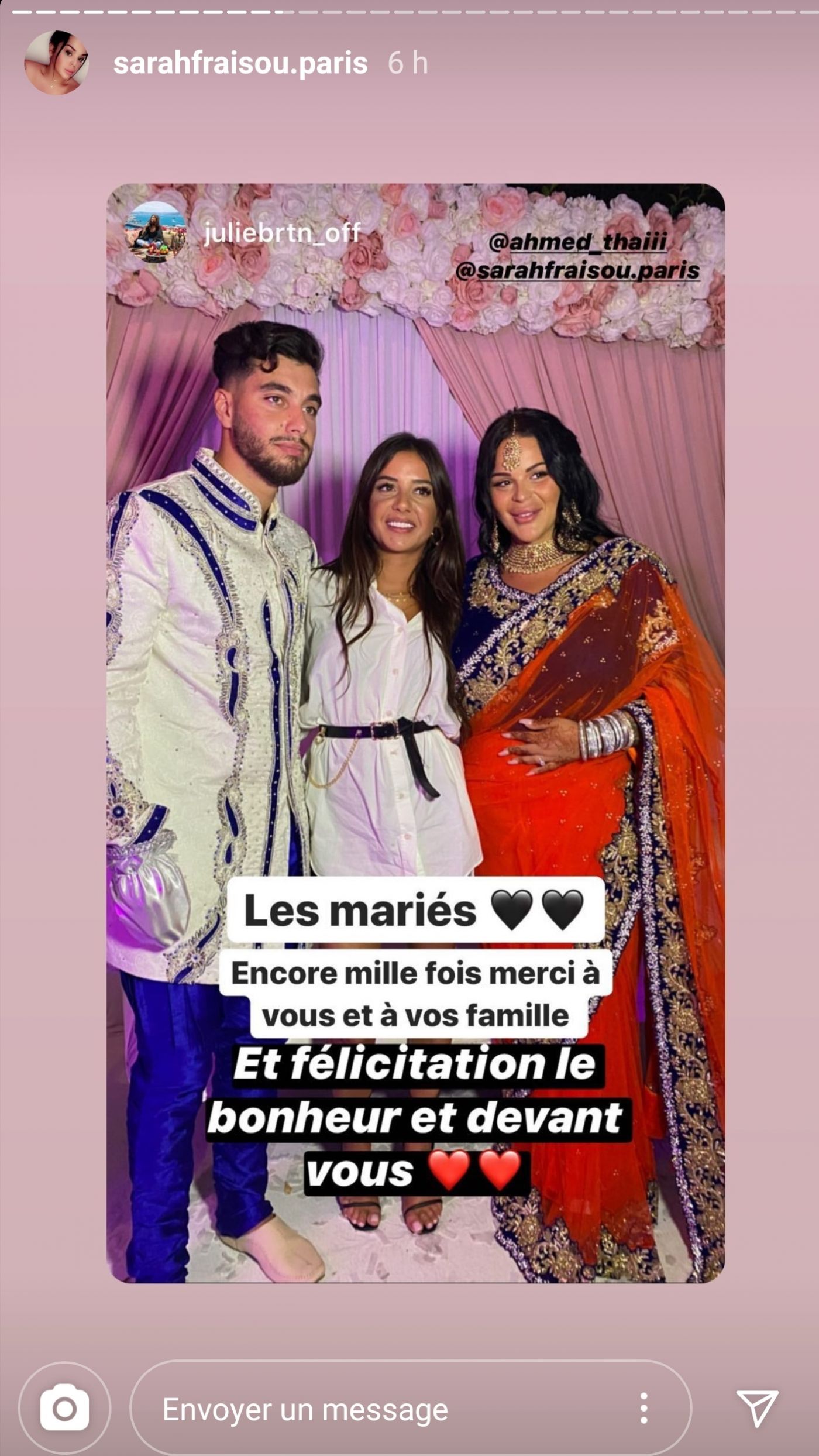 Sarah Fraisou Mariee A Ahmed Elle Confirme Son Mariage Avec Une Video De La Fete Et Sa Bague Purebreak