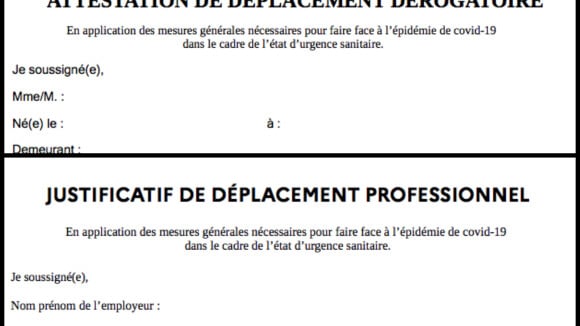 Reconfinement : où trouver les attestations de déplacement dérogatoire, professionnel et scolaire