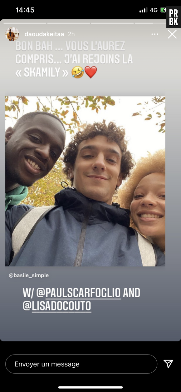 Skam France saison 7 : Paul Scarfoglio (Basile) avec Daouda Keita et Lisa Docouto