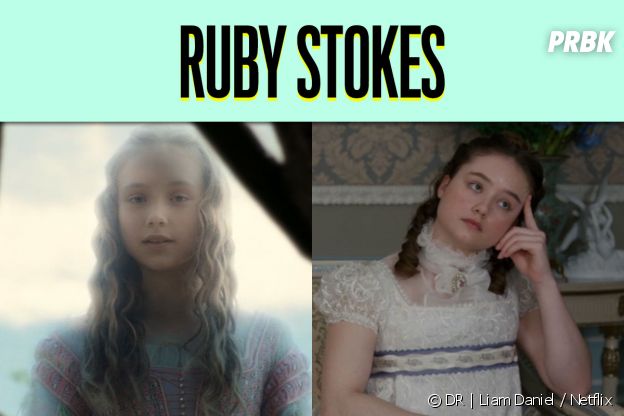 Ruby Stokes dans son premier rôle vs dans La Chronique des Bridgerton