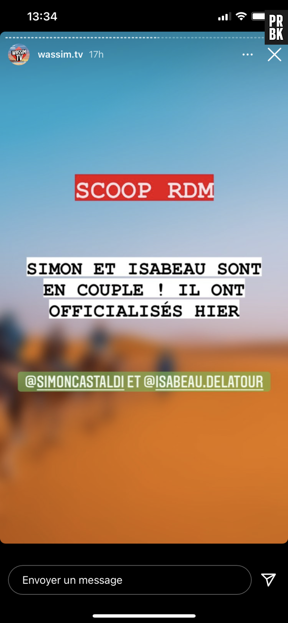 Simon Castaldi en couple avec Isabeau sur le tournage d'Objectif Reste du Monde ?