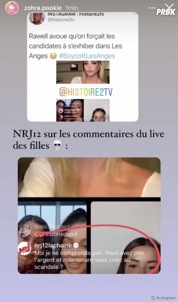 Les Vacances des Anges 4 : le (faux) message de NRJ 12 lors du live Instagram d'Angèle, Céline, Rawell, Rania et Sarah