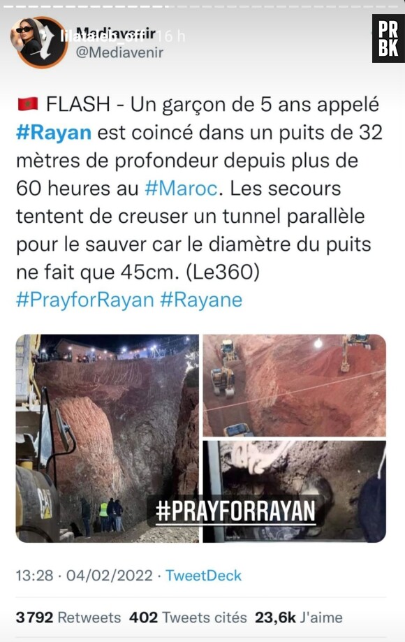 Rayan, bloqué depuis dans un puits au Maroc : de nombreuses personnalités ont apporté leur soutien sur les réseaux. L'enfant de 5 ans est depuis décédé.