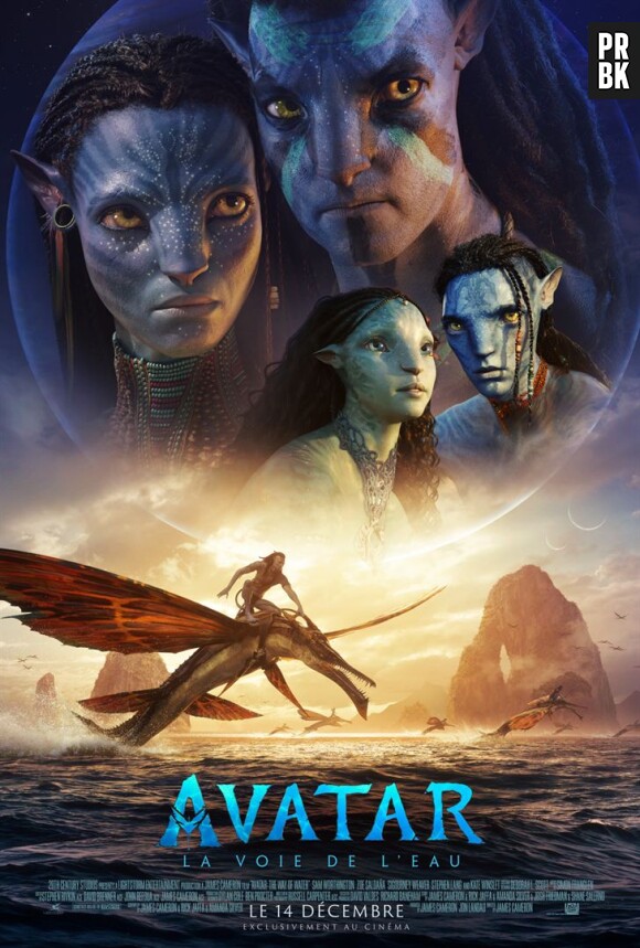L'affiche du film Avatar 2 / Avatar : la voie de l'eau, la suite de la saga de James Cameron.