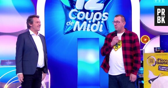 Jean-Luc Reichmann et Stéphane sur le plateau des 12 coups de midi le samedi 21 janvier 2023 sur TF1