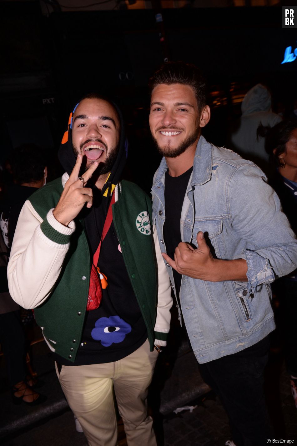 Exclusif - Oli (de Bigflo et Oli), Rayane Bensetti lors de la soirée de lancement du Fridge, le nouveau comedy club de Kev Adams à Paris le 24 septembre 2020. © Rachid Bellak / Bestimage
