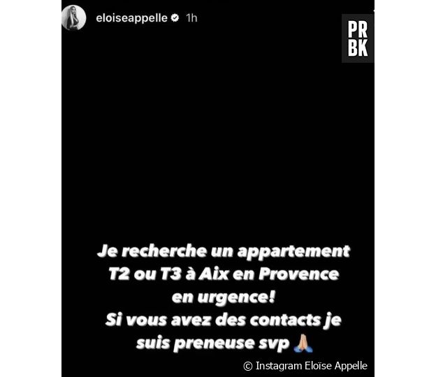 Eloïse Appelle recherche d'urgence un nouvel appartement