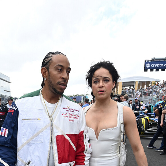 Michelle Rodriguez et le rappeur Christopher Bridges aka Ludacris - Les célébrités assistent sur le circuit Miami International Autodrome au Grand Prix de Formule 1 Crypto.com de Miami, Floride, Etats-Unis, le 7 mai 2023; © Motorsport Images/Panoramic/Bestimage