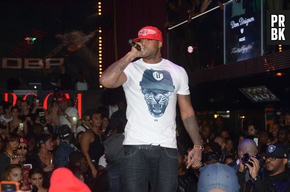 Le chanteur Booba en aftershow au Vip Room a Paris le 13 novembre 2013.