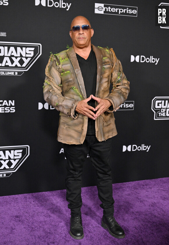 Vin Diesel à la première du film Les Gardiens de la Galaxie 3 à Los Angeles, le 27 avril 2023.